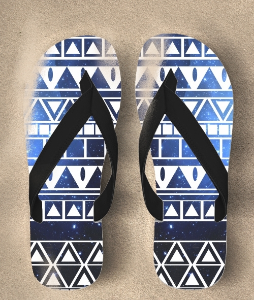  Azul Tribal Pattern azteca para Chanclas