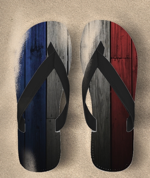  Wooden French Flag para Chanclas