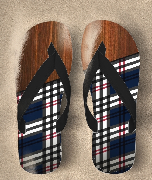  Wooden Scottish Tartan para Chanclas