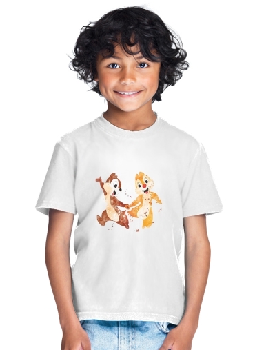  Chip And Dale Watercolor para Camiseta de los niños