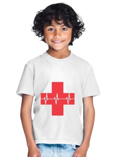  Croix de secourisme EKG Heartbeat para Camiseta de los niños