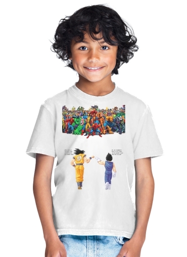  DragonBall x Marvel Combat para Camiseta de los niños