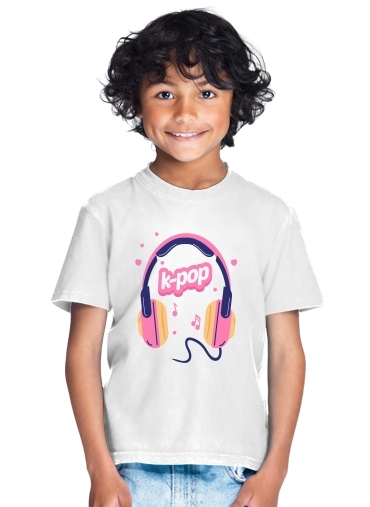  I Love Kpop Headphone para Camiseta de los niños