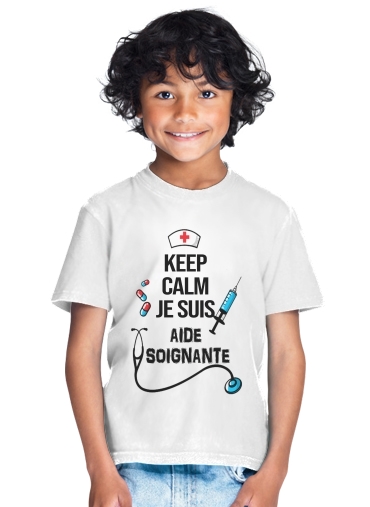  Keep calm je suis aide soignante para Camiseta de los niños