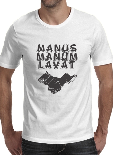  Manus manum lavat para Camisetas hombre