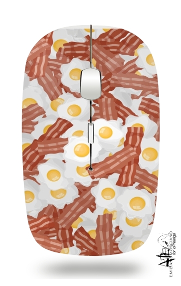  Breakfast Eggs and Bacon para Ratón óptico inalámbrico con receptor USB