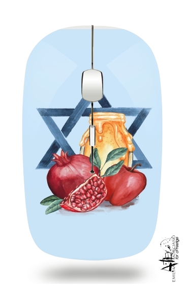  Shana tova Honey Fruits Card para Ratón óptico inalámbrico con receptor USB