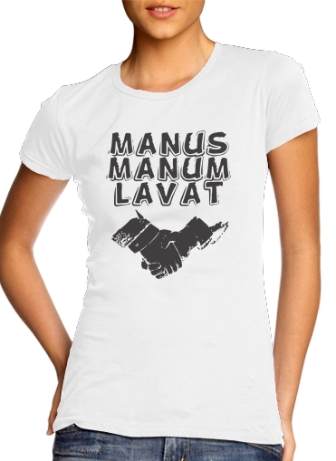  Manus manum lavat para Camiseta Mujer