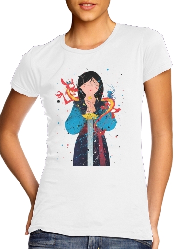  Mulan Princess Watercolor Decor para Camiseta Mujer