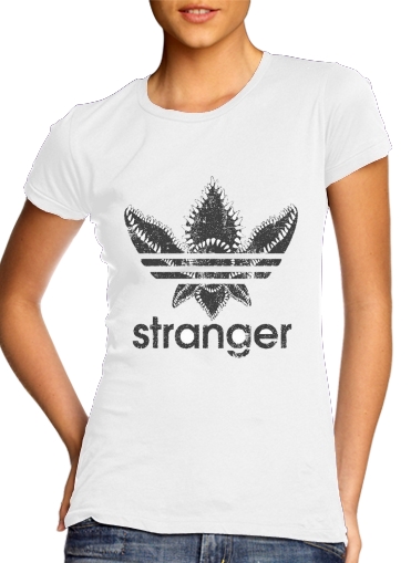  Stranger Things Demogorgon Monster JOKE Adidas Parodie Logo Serie TV para Camiseta Mujer