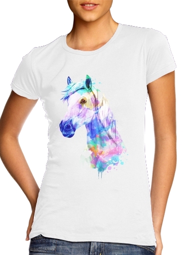  watercolor horse para Camiseta Mujer