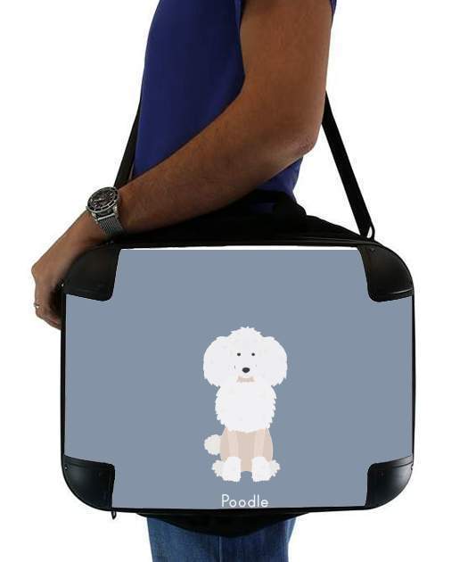  Poodle White para bolso de la computadora