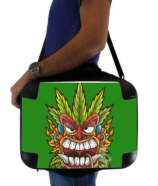  Tiki mask cannabis weed smoking para bolso de la computadora