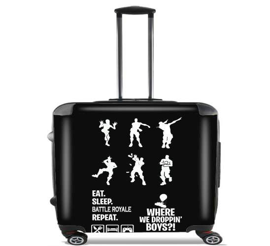  Battle Royal FN Eat Sleap Repeat Dance para Ruedas cabina bolsa de equipaje maleta trolley 17" laptop