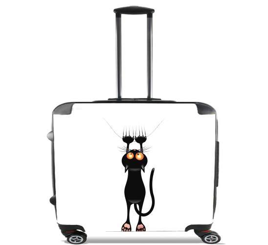  Black Cat Cartoon Hang para Ruedas cabina bolsa de equipaje maleta trolley 17" laptop