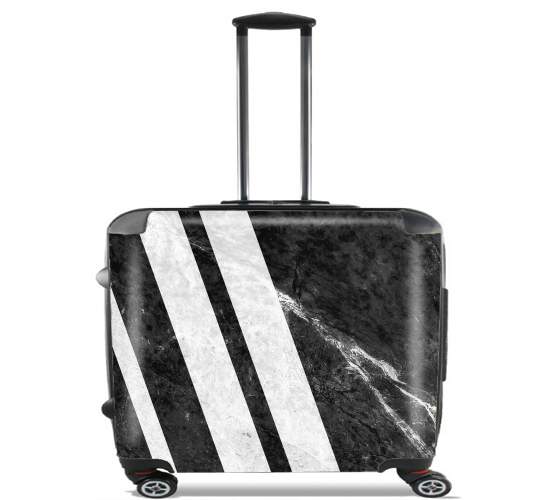  Black Striped Marble para Ruedas cabina bolsa de equipaje maleta trolley 17" laptop