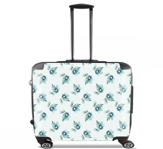  Blue Flowers para Ruedas cabina bolsa de equipaje maleta trolley 17" laptop