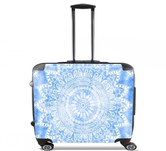  Bohemian Flower Mandala in Blue para Ruedas cabina bolsa de equipaje maleta trolley 17" laptop