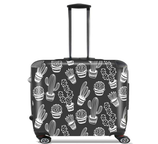  Cactus Pattern Black Vector para Ruedas cabina bolsa de equipaje maleta trolley 17" laptop