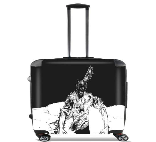  chainsaw man black and white para Ruedas cabina bolsa de equipaje maleta trolley 17" laptop