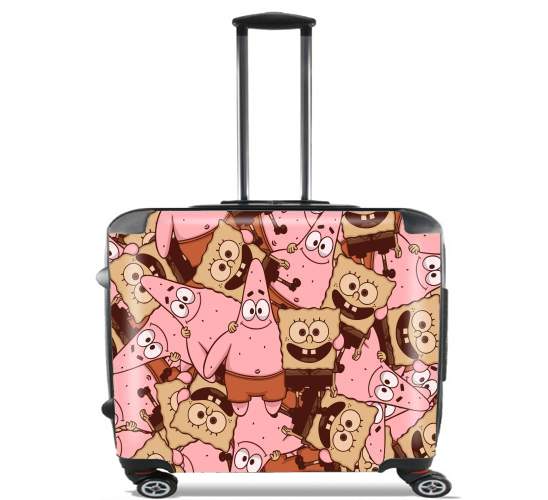  Chocolate Bob and Patrick para Ruedas cabina bolsa de equipaje maleta trolley 17" laptop