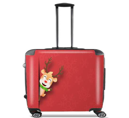  Christmas Reindeer para Ruedas cabina bolsa de equipaje maleta trolley 17" laptop