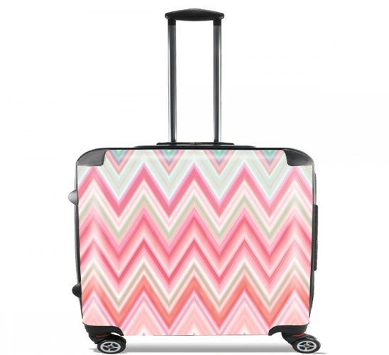  colorful chevron in pink para Ruedas cabina bolsa de equipaje maleta trolley 17" laptop