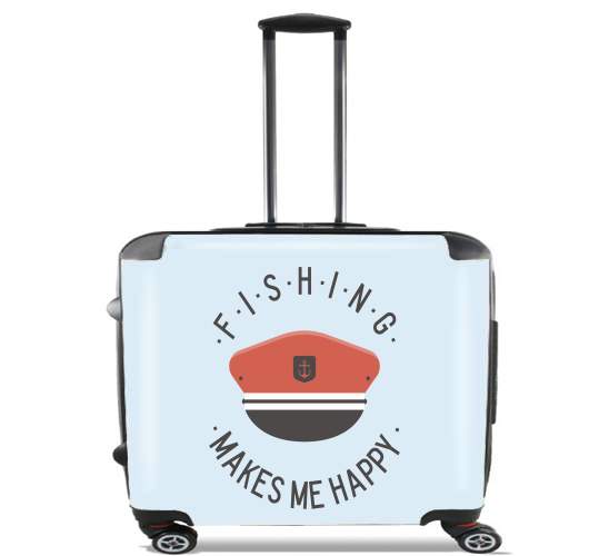  Fishing makes me happy para Ruedas cabina bolsa de equipaje maleta trolley 17" laptop