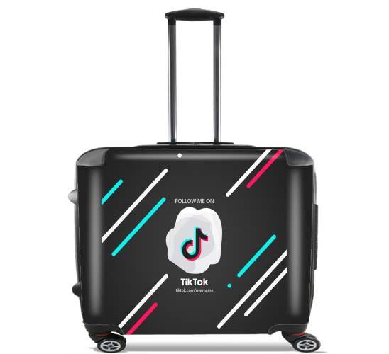  Follow me on tiktok abstract para Ruedas cabina bolsa de equipaje maleta trolley 17" laptop