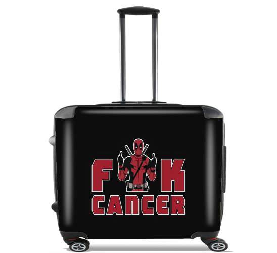  Fuck Cancer With Deadpool para Ruedas cabina bolsa de equipaje maleta trolley 17" laptop