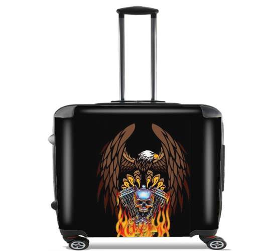  Harley Davidson Skull Engine para Ruedas cabina bolsa de equipaje maleta trolley 17" laptop