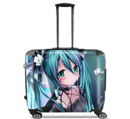  Hatsune Miku Sadness para Ruedas cabina bolsa de equipaje maleta trolley 17" laptop
