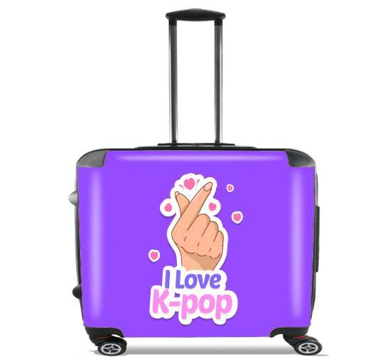  I love kpop para Ruedas cabina bolsa de equipaje maleta trolley 17" laptop