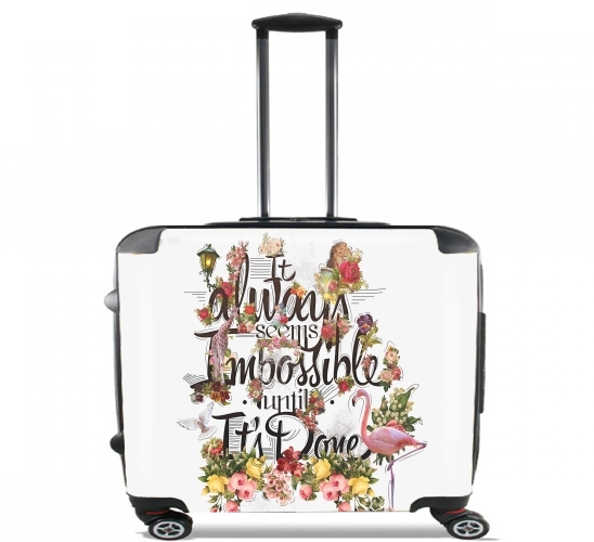  It always seems impossible until It's done para Ruedas cabina bolsa de equipaje maleta trolley 17" laptop