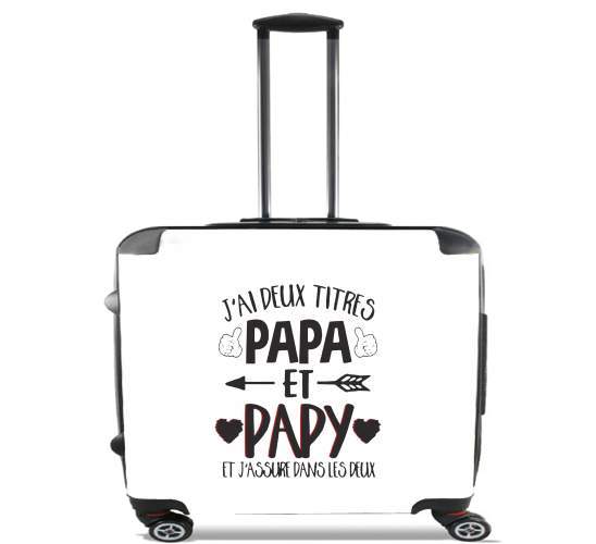  Jai deux titres Papa et Papy et jassure dans les deux para Ruedas cabina bolsa de equipaje maleta trolley 17" laptop