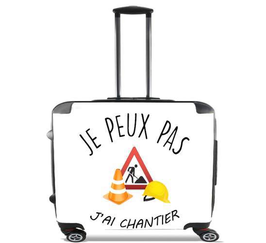  Je peux pas j'ai chantier para Ruedas cabina bolsa de equipaje maleta trolley 17" laptop