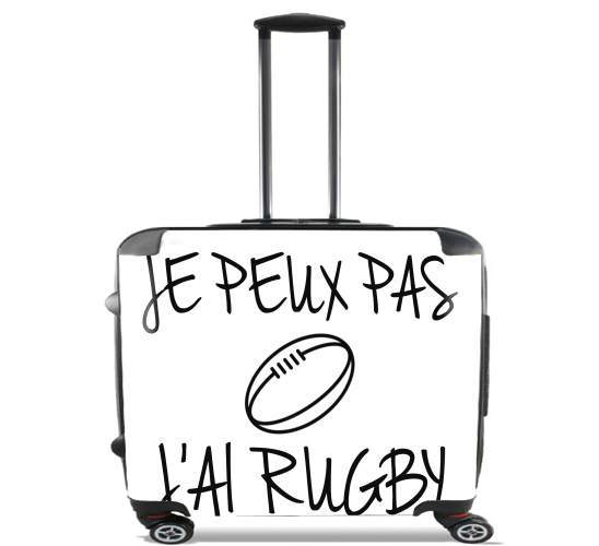  Je peux pas jai rugby para Ruedas cabina bolsa de equipaje maleta trolley 17" laptop