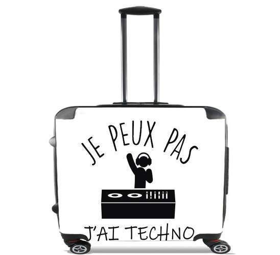  Je peux pas jai techno Festival para Ruedas cabina bolsa de equipaje maleta trolley 17" laptop