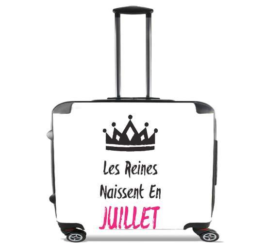  Les reines naissent en Juillet para Ruedas cabina bolsa de equipaje maleta trolley 17" laptop