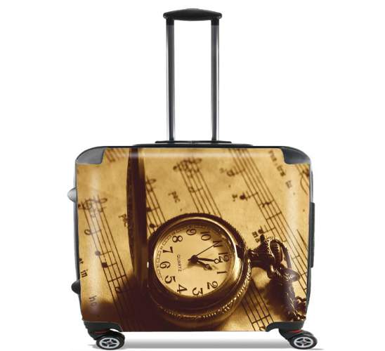  Montre a gousset ancienne sur partition de musique para Ruedas cabina bolsa de equipaje maleta trolley 17" laptop