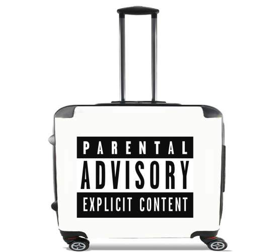  Parental Advisory Explicit Content para Ruedas cabina bolsa de equipaje maleta trolley 17" laptop