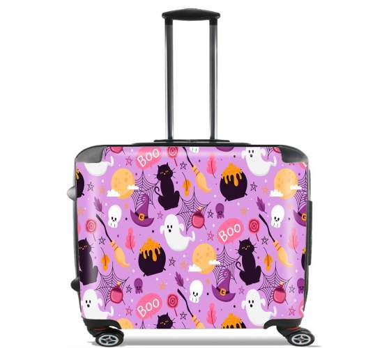  Pink Halloween Pattern para Ruedas cabina bolsa de equipaje maleta trolley 17" laptop