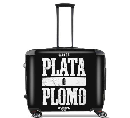  Plata O Plomo Narcos Pablo Escobar para Ruedas cabina bolsa de equipaje maleta trolley 17" laptop