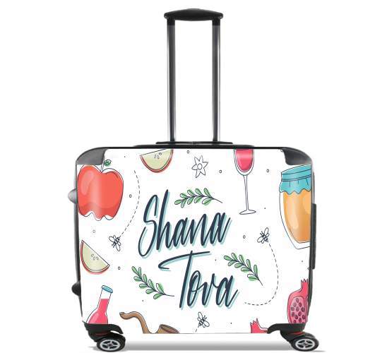  Shana tova Doodle para Ruedas cabina bolsa de equipaje maleta trolley 17" laptop