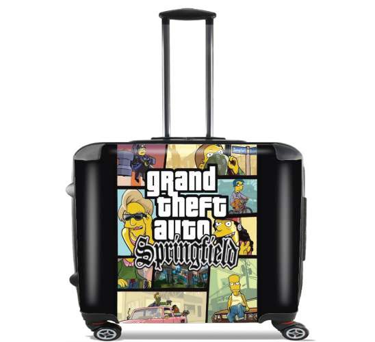  Simpsons Springfield Feat GTA para Ruedas cabina bolsa de equipaje maleta trolley 17" laptop