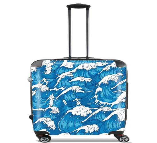  Storm waves seamless pattern ocean para Ruedas cabina bolsa de equipaje maleta trolley 17" laptop